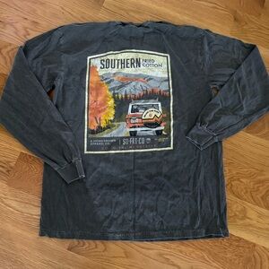 Southern Fried Cotton Men's Charcoal Long Sleeve Tee